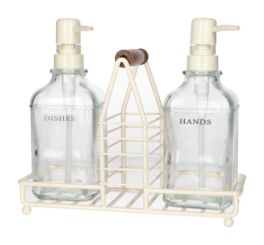 Glass Hand & Dish Soap Dispenser 3 Pcs