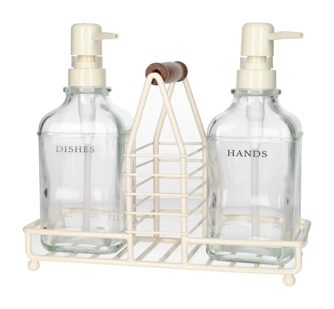 Glass Hand & Dish Soap Dispenser 3 Pcs