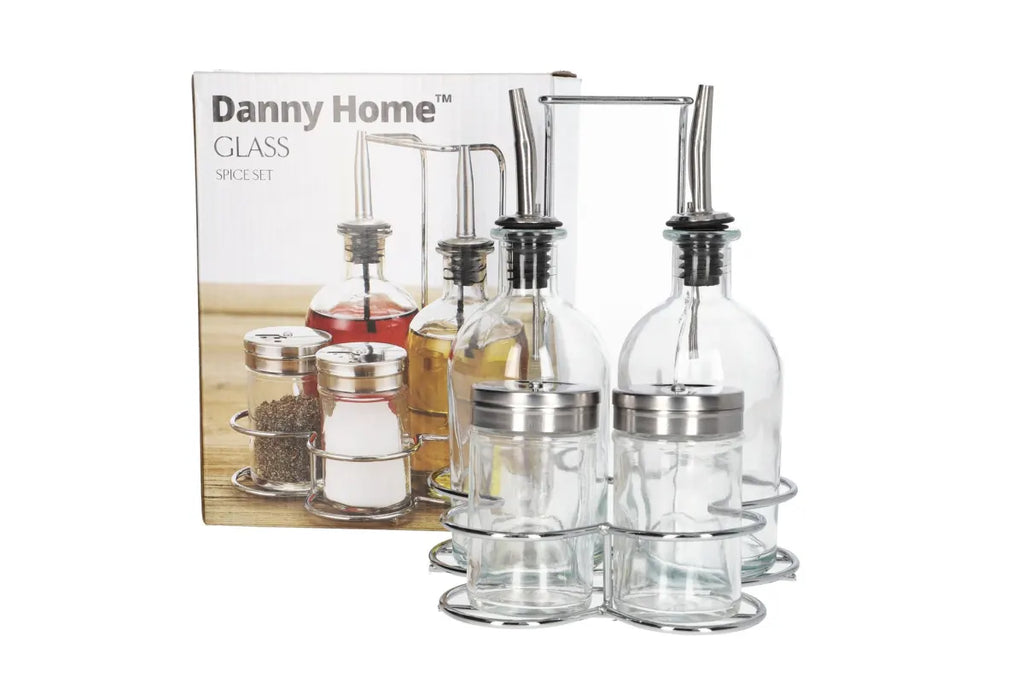 Oil & Vinegar/ Salt & Pepper Dispenser Stand 5pcs