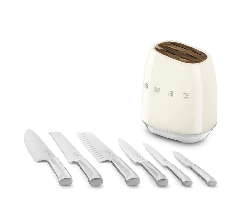 “Smeg” Knife Set Cream