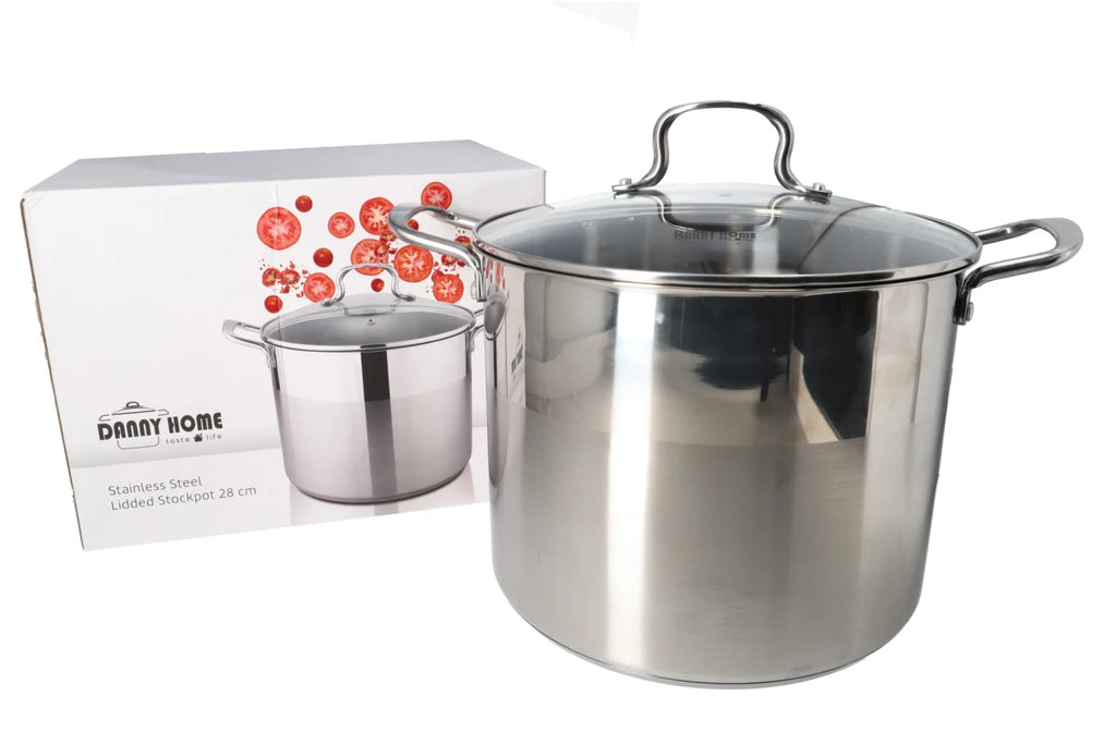 Stainless Steel Stockpot With Glass Lid 28cm