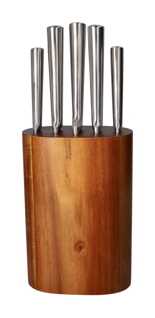 5 Piece Knife Set With Acacia Wood Block