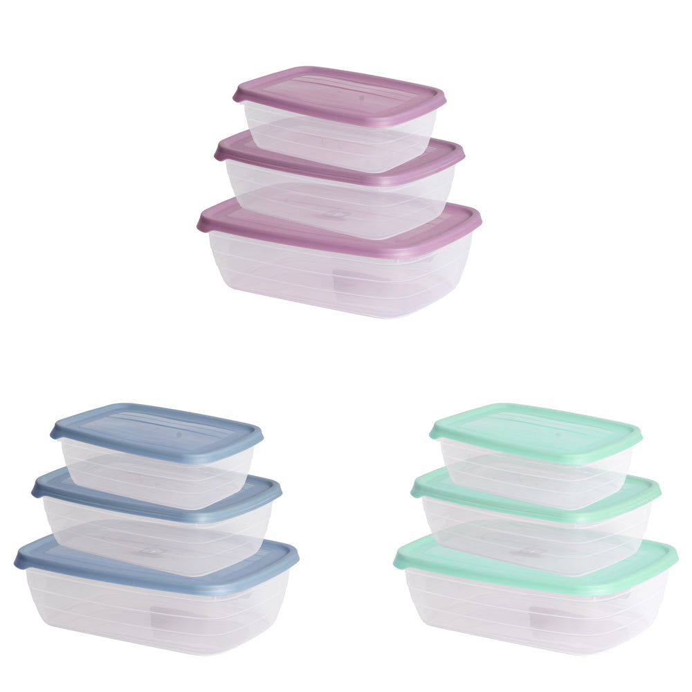 “Kolorr” Oblong Container 3pc Set 1.2-2-3L