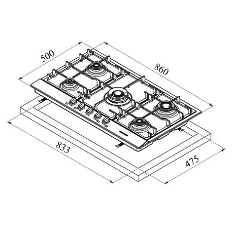“Frigidaire” Built-In 5 Burner Gas Stove 90 cm