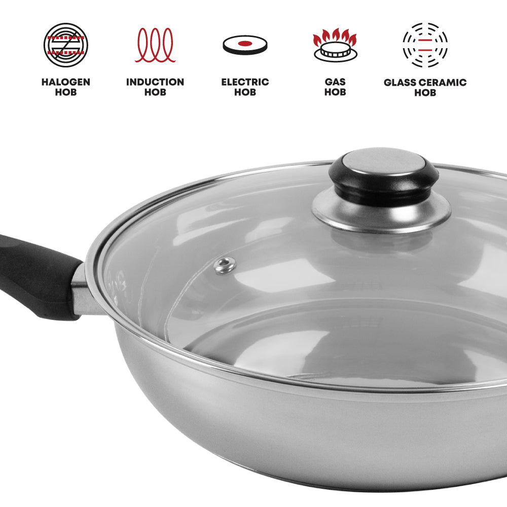 “Lustro” Frying Pan with Lid Black 24cm