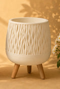 Nordic Planter with Wooden Stand