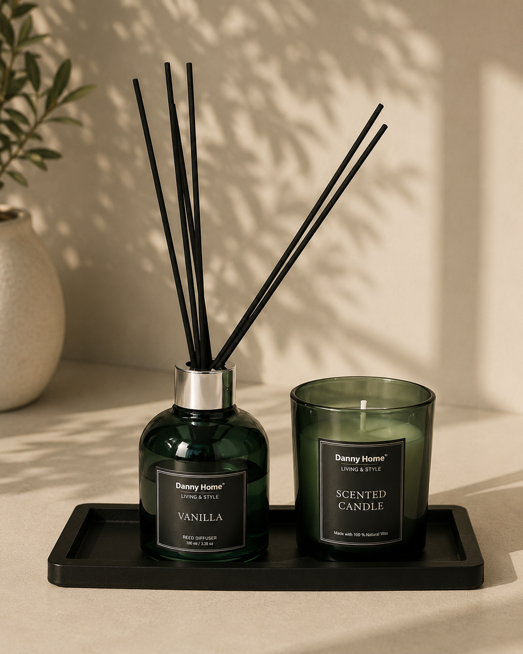 Vanilla Reed Diffuser Candle Set 9pcs