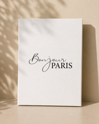 Large poster with The Inscription "Bonjour PARIS"