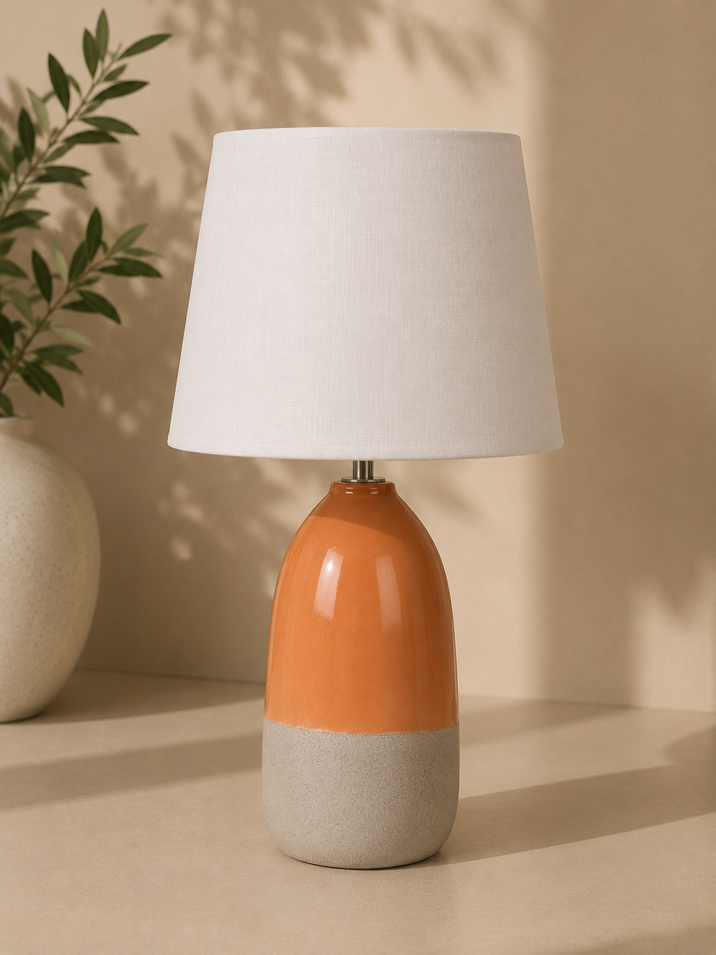Orange Mixed Grey Table Lamp