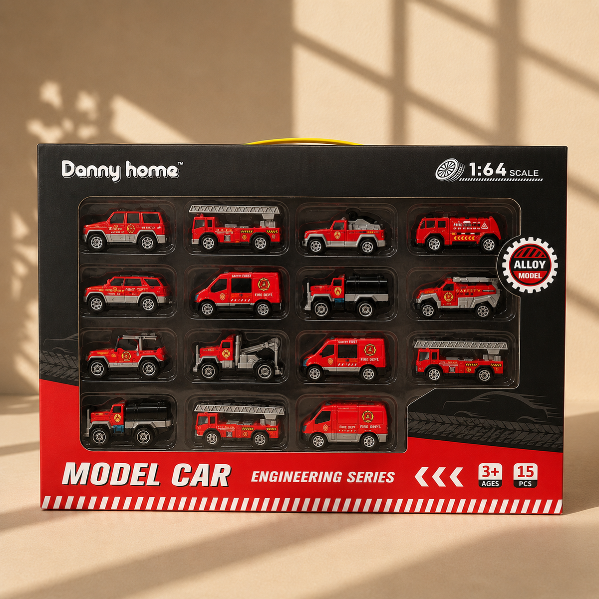 15PCS Die-cast Fire Engine Set
