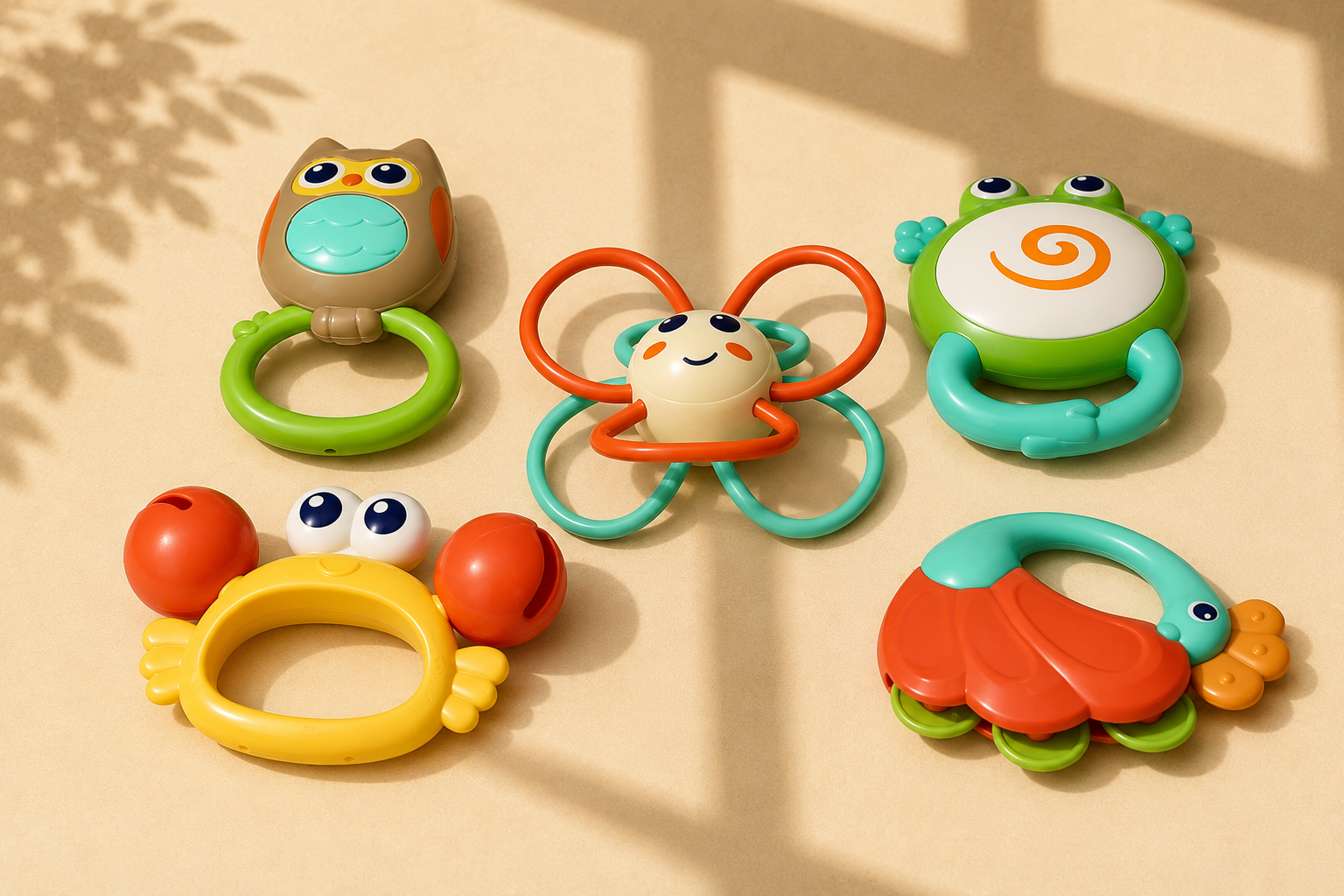 Handbell Rattle Toys Set of 5Pcs