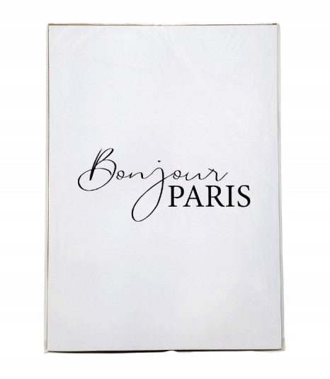 Large poster with the inscription "bonjour PARIS"