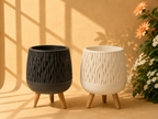 Nordic Planter with Wooden Stand