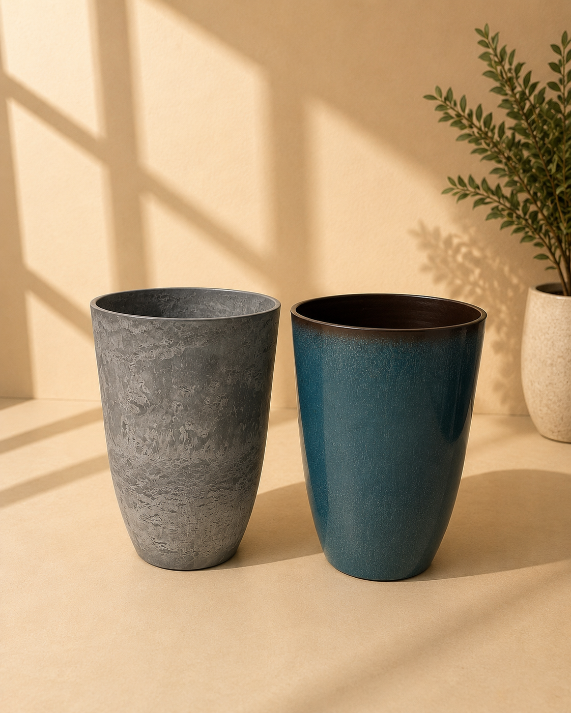 Ocean Blue Tall Planter