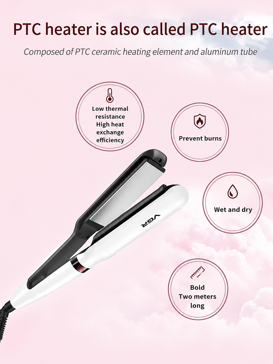 VGR V-511 Wide Plate Professional Hair Straightener with Ceramic Coated Plate