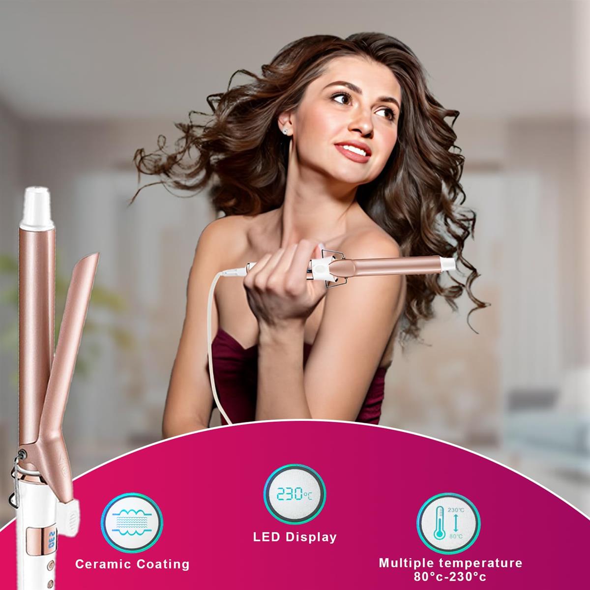 VGR V-578 Professional Electric Hair Curling Wand