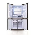 “Sharp” 4-Door Refrigerator Glass Black