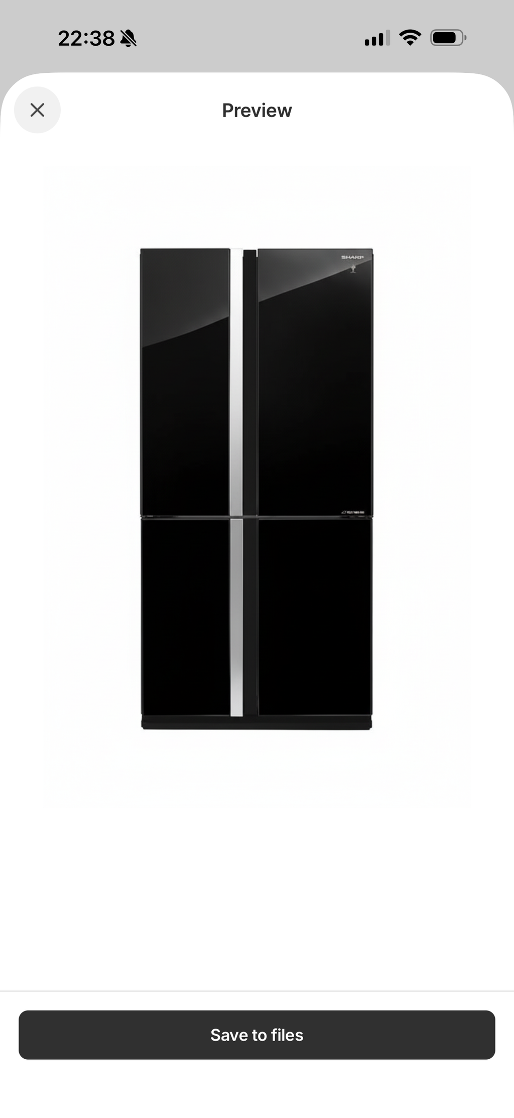 “Sharp” 4-Door Refrigerator Glass Black