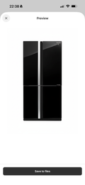 “Sharp” 4-Door Refrigerator Glass Black