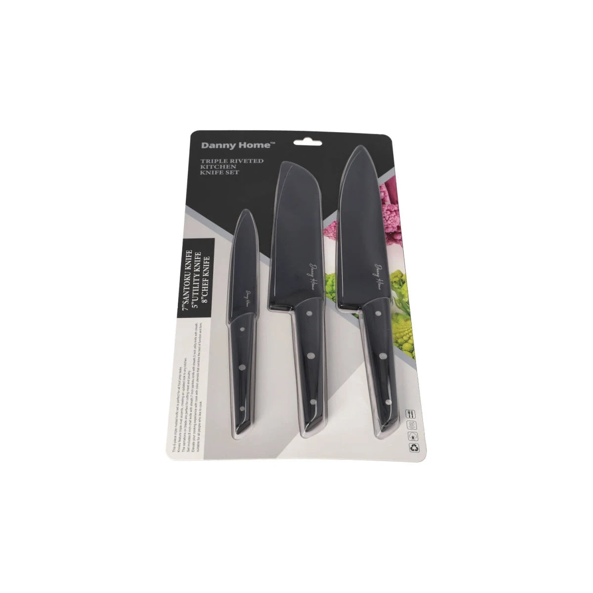 Black Knife Set 3pcs