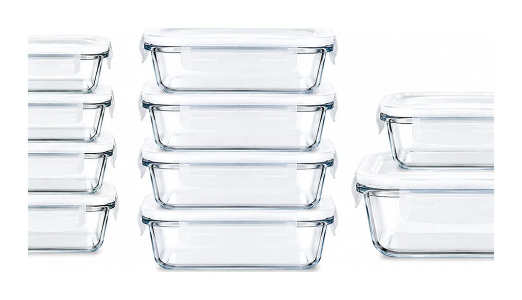 Set of 10 Food Glass Containers