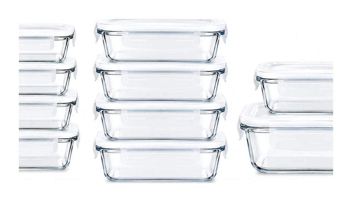 Set of 10 Food Glass Containers