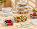Set of 10 Food Glass Containers