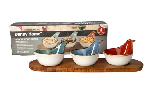 Acacia Wood Board With Dessert Bowls