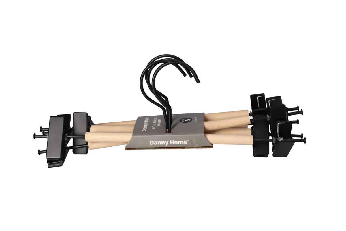 Wooden & Metal Clothing Hanger 5pcs