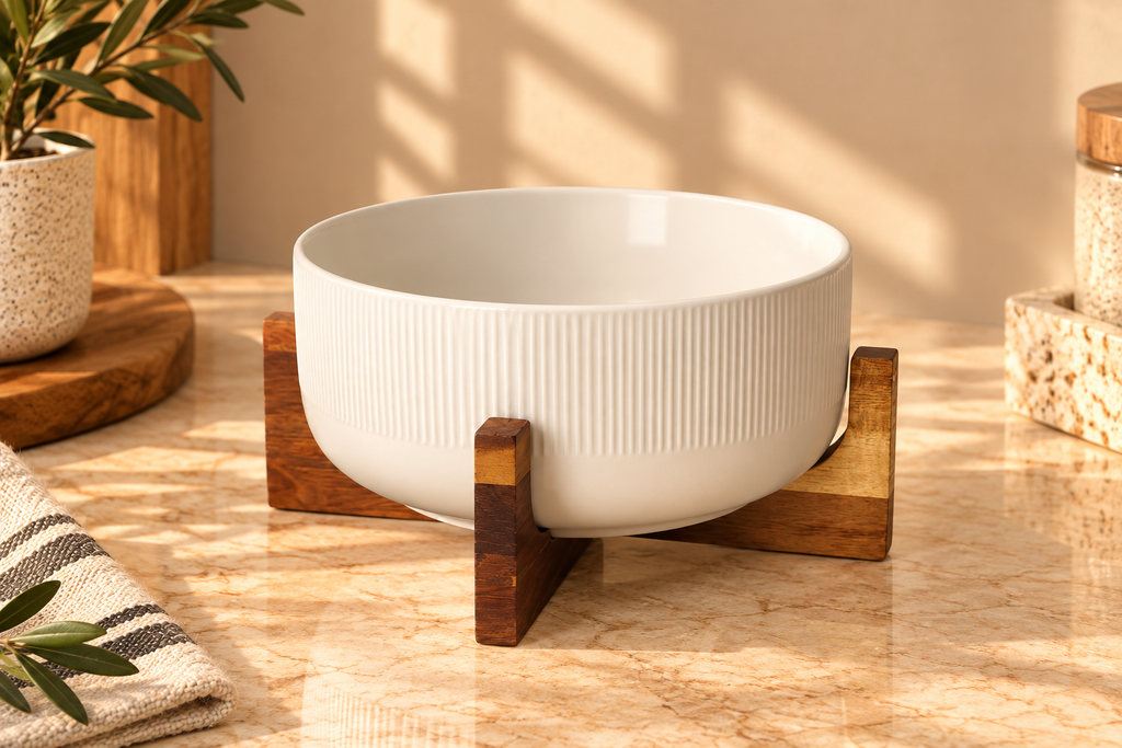 Salad Bowl & Wooden Frame