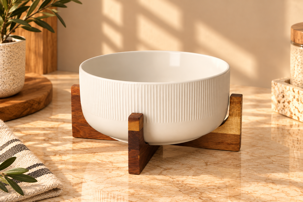 Salad Bowl & Wooden Frame