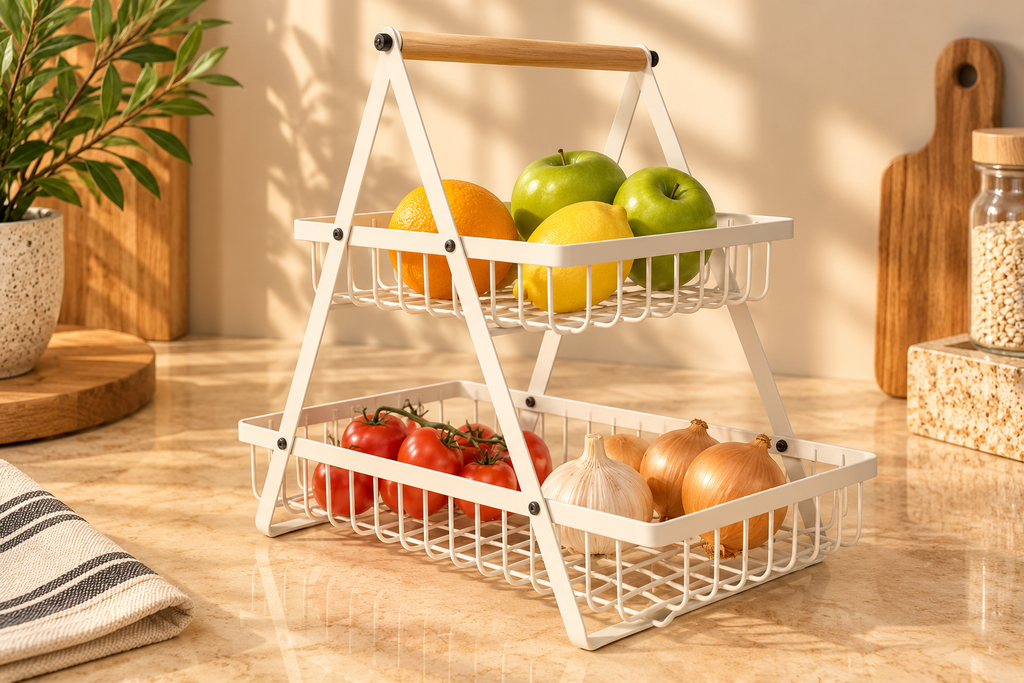 2 Tier Fruit & Veg Basket up
