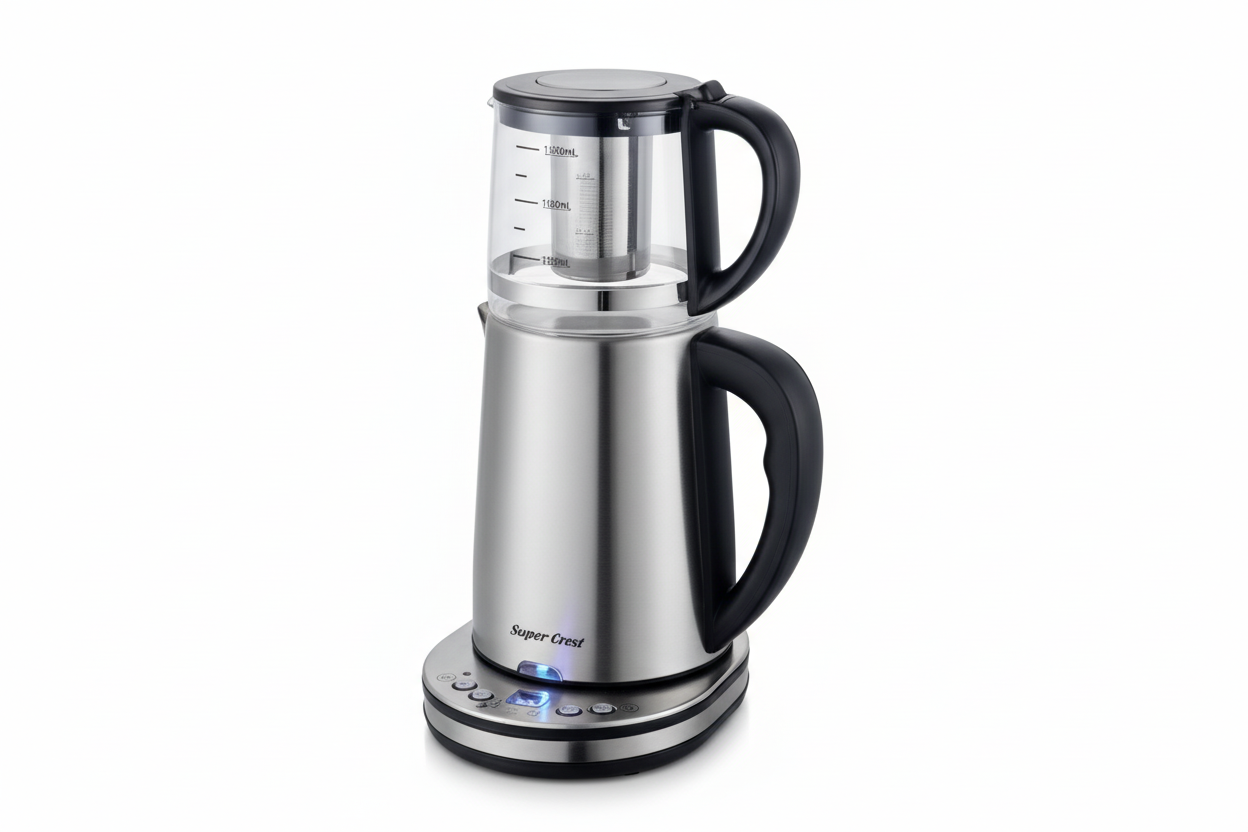 "Super Crest" Stainless Steel Electric Kettle