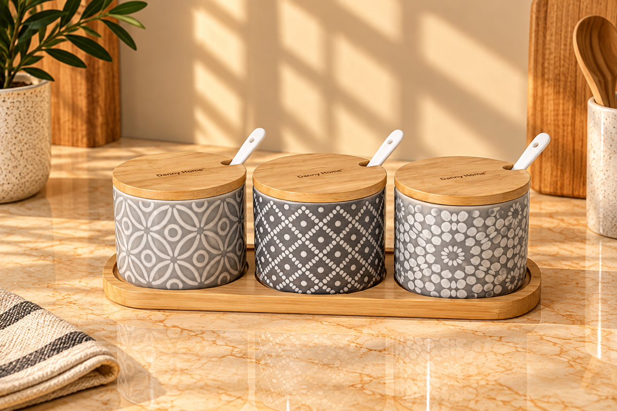 Geometric Seasoning Canister Set 10pcs