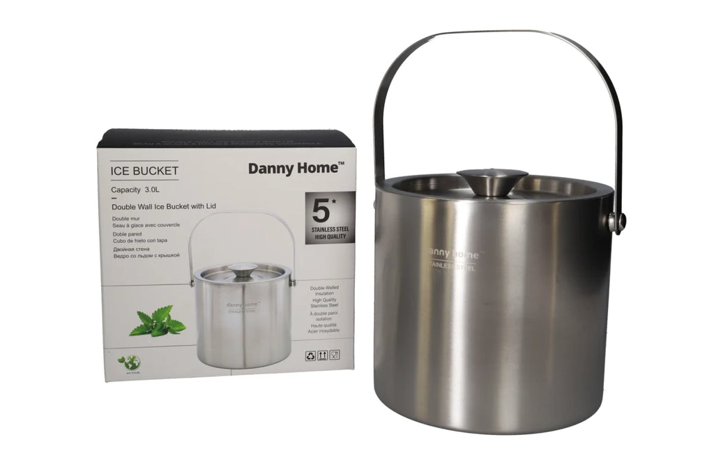 Double Wall Ice Bucket With Lid 3L