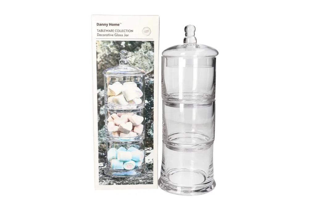 3 Layer Glass Sweet Jar