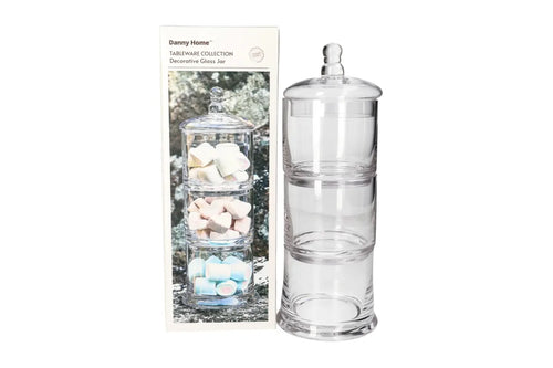 3 Layer Glass Sweet Jar