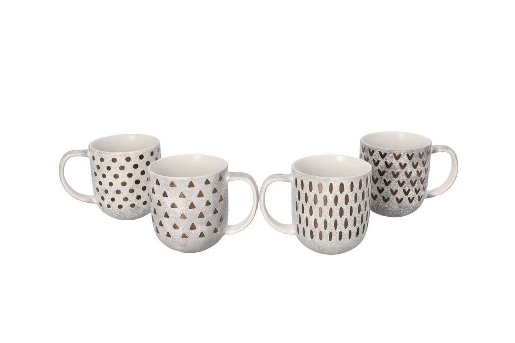 Porcelain Printed Mug Set 4pcs 400mlj