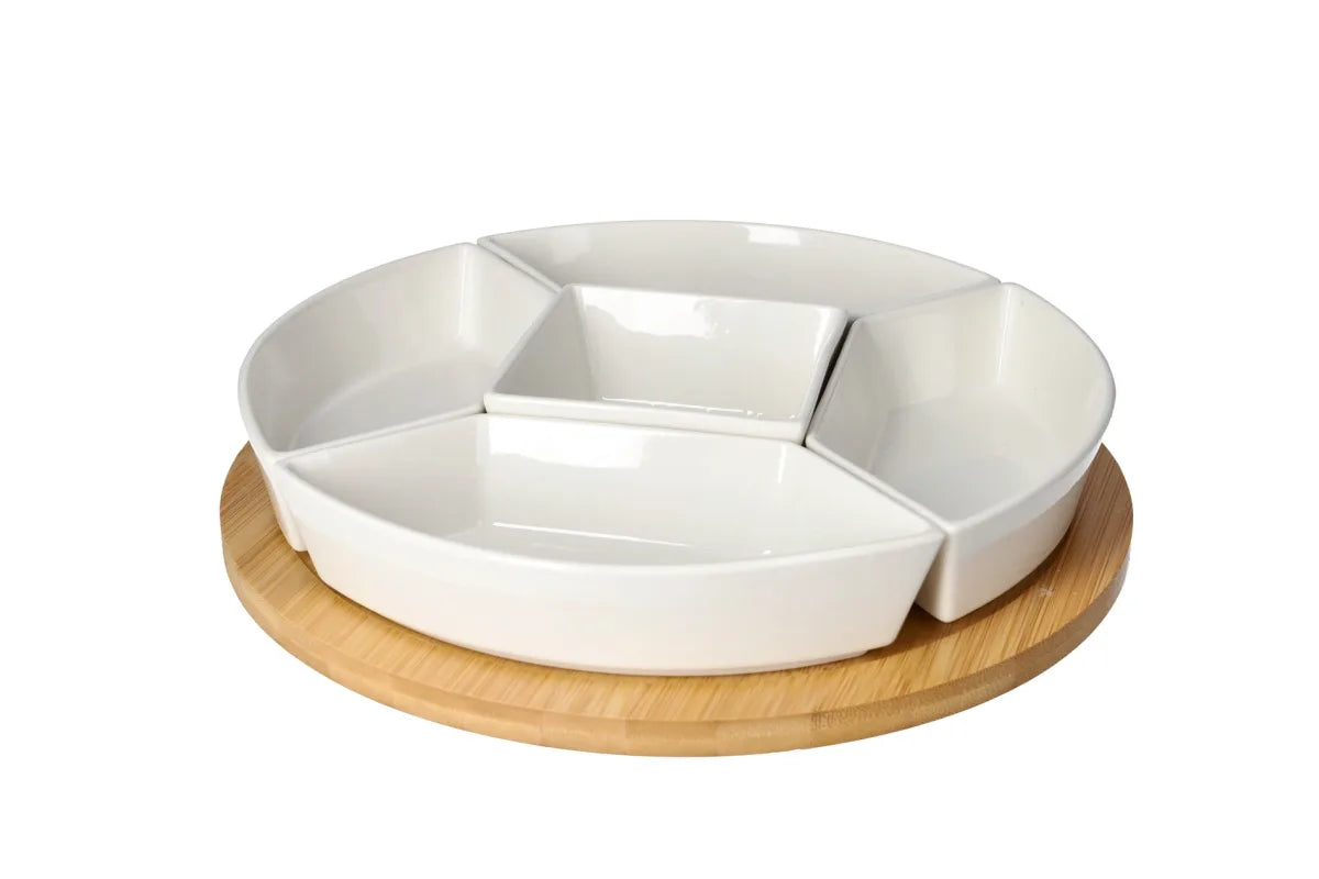 Bamboo Lazy Susan Snack Platter