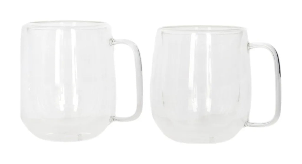 Double Walled Glass Mug with Handle 250ml