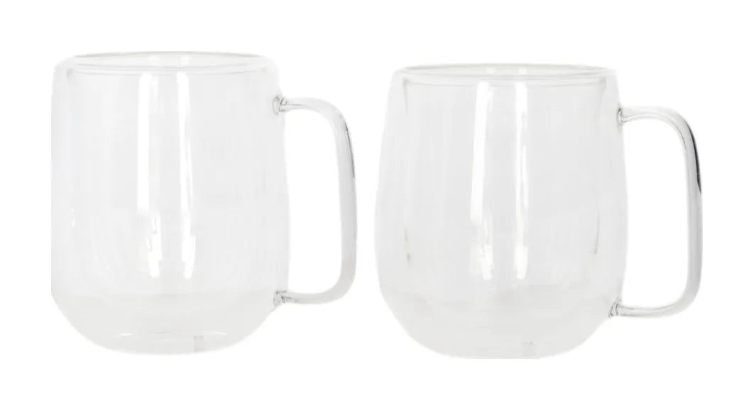 Double Walled Glass Mug with Handle 250ml