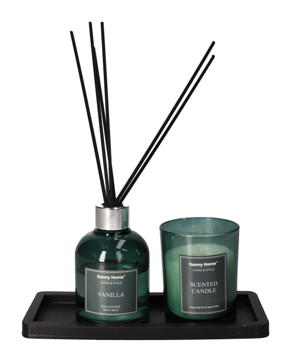 Vanilla Reed Diffuser Candle Set 9pcs