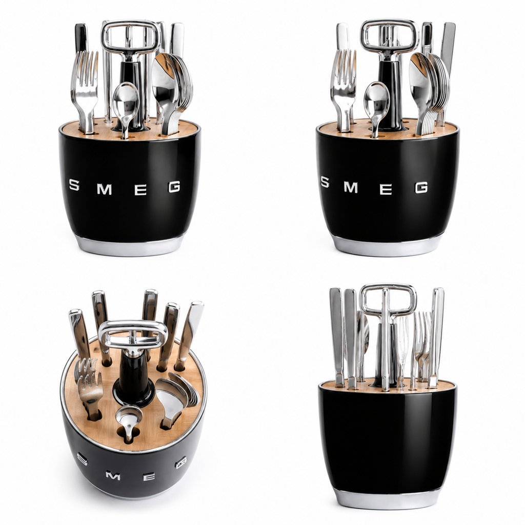 “Smeg” Cutlery Set Black
