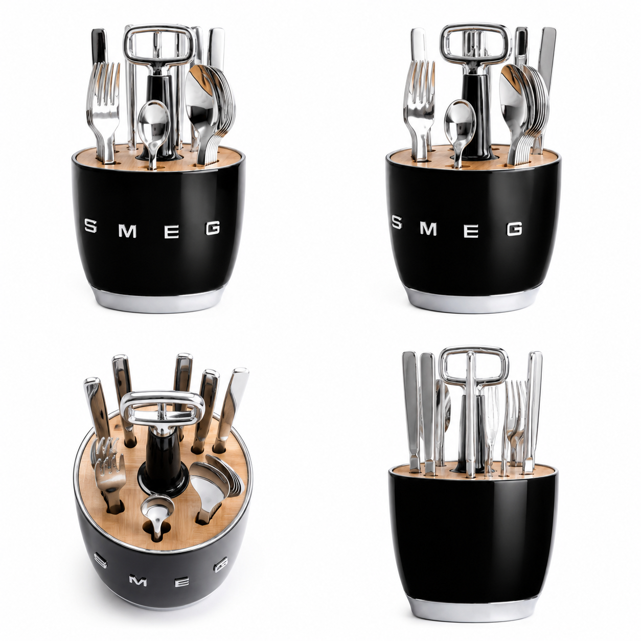 “Smeg” Cutlery Set Black