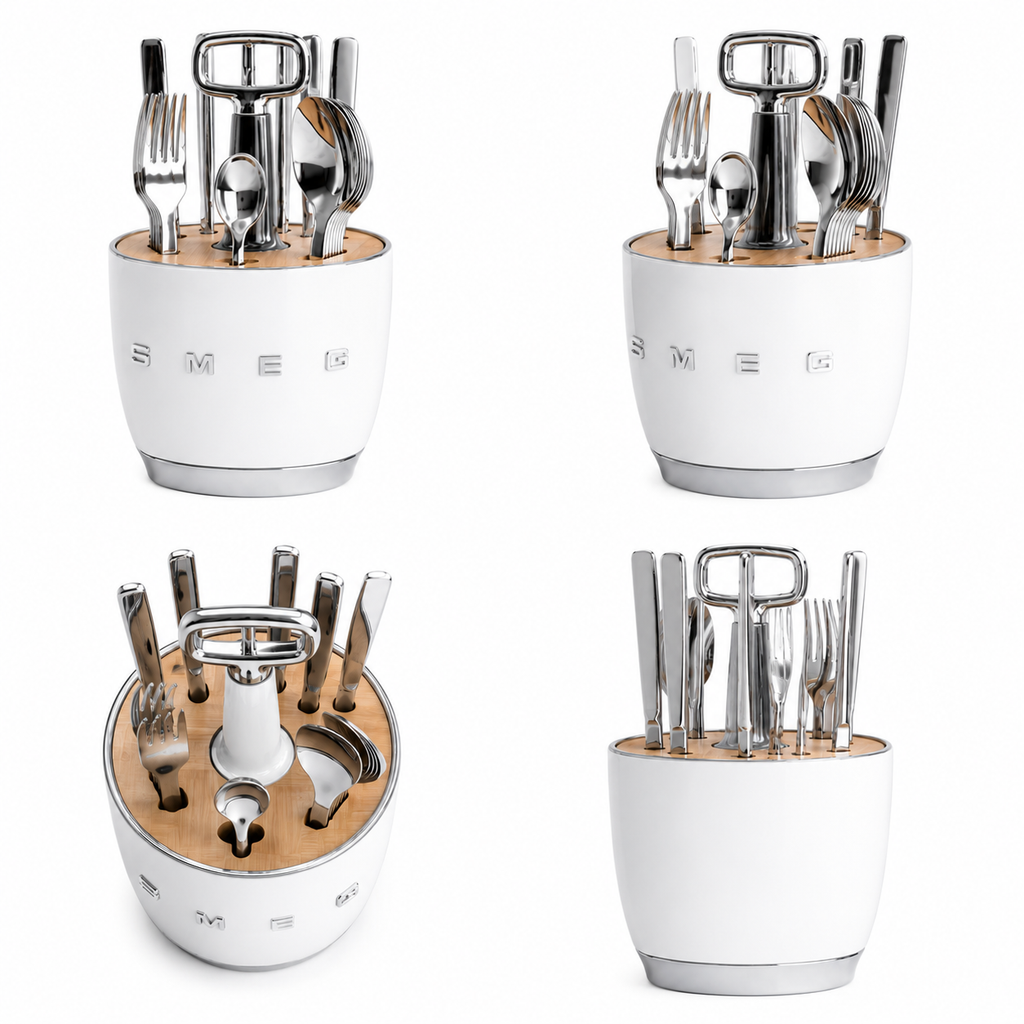 “Smeg” Cutlery Set White