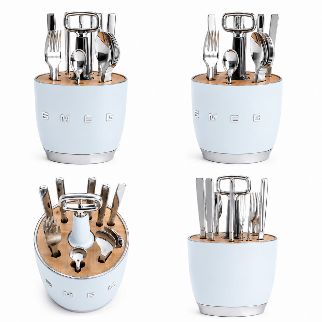 “Smeg” Cutlery Set Blue
