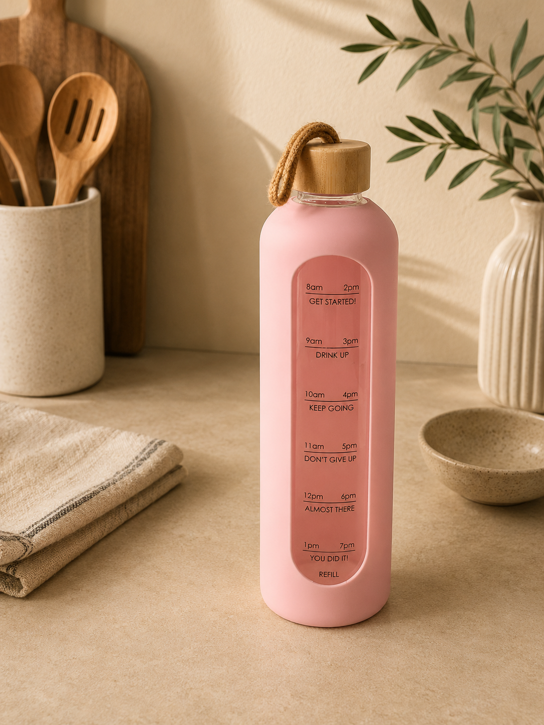 Borosilicate Glass Bottle With Silicone Cover 1L