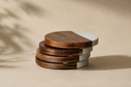 Marble Wooden Coasters 4pcs