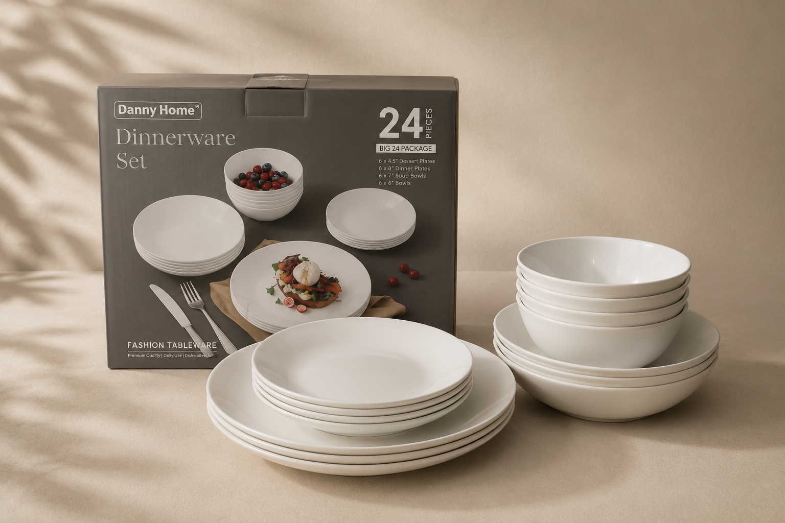 Opal Glass Dinnerware Set 24pcs