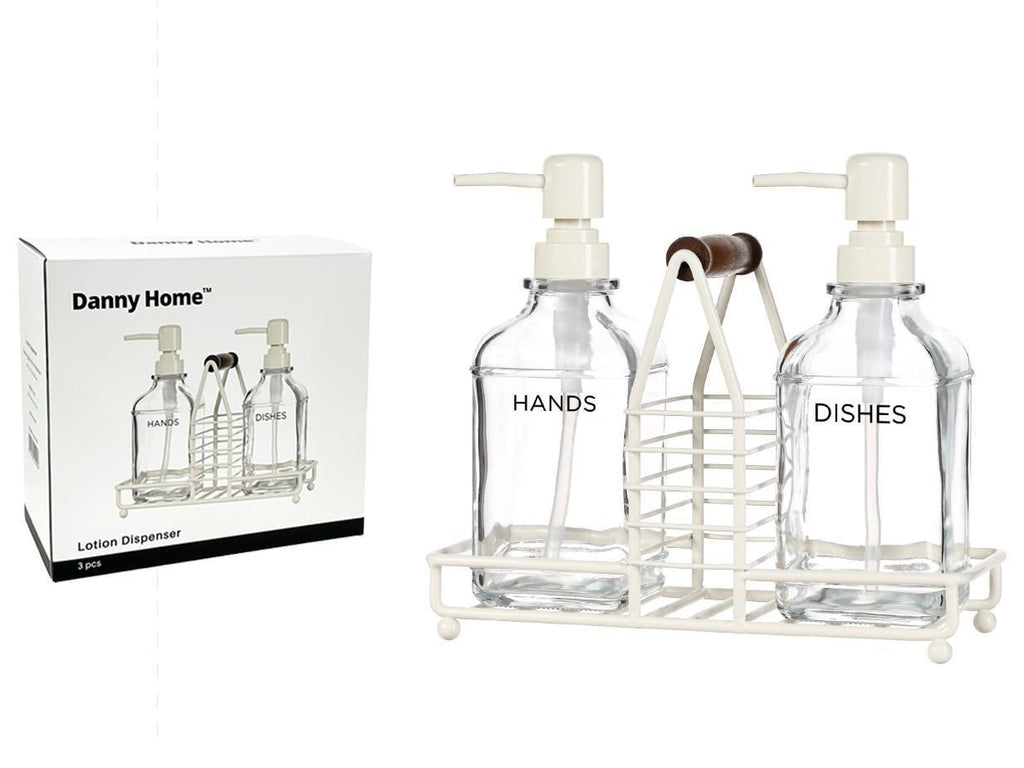 Glass Hand & Dish Soap Dispenser 3 Pcs